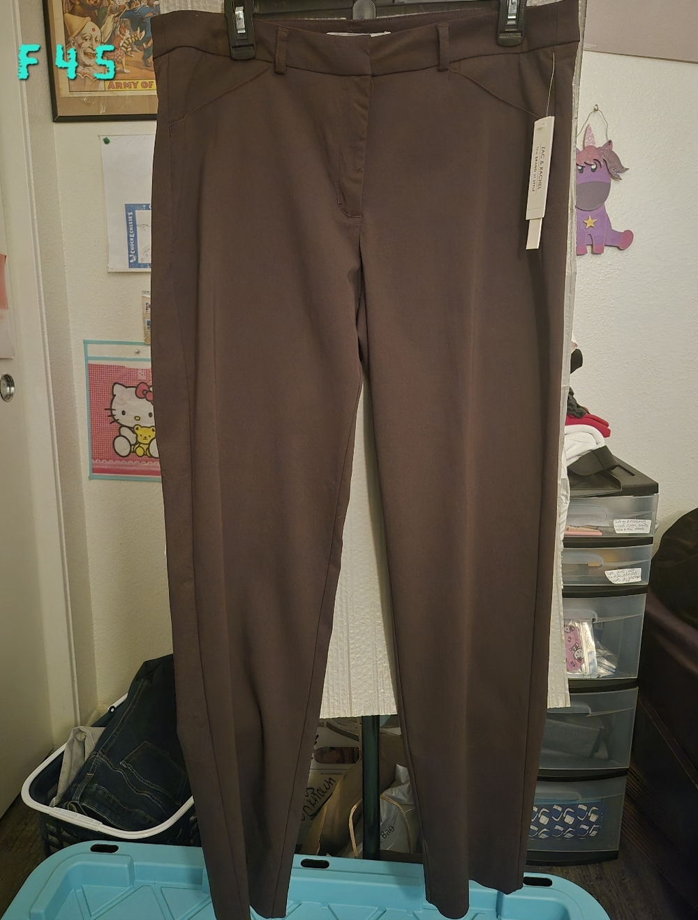 Zac & Rachel Brown Slim Ankle Women's Dress Work Slacks Pant Sz 12 Nwt